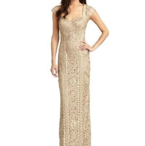 Sue Wong Nocturne Beaded Cocktail Wedding Party Dress full length